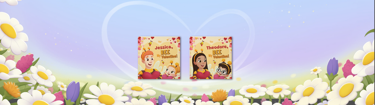 Surprise your little one with a personalized Valentine's Day gift! Let them feel the love through stories that see them reimagined as whimsical characters sharing the love through cute wordplay!