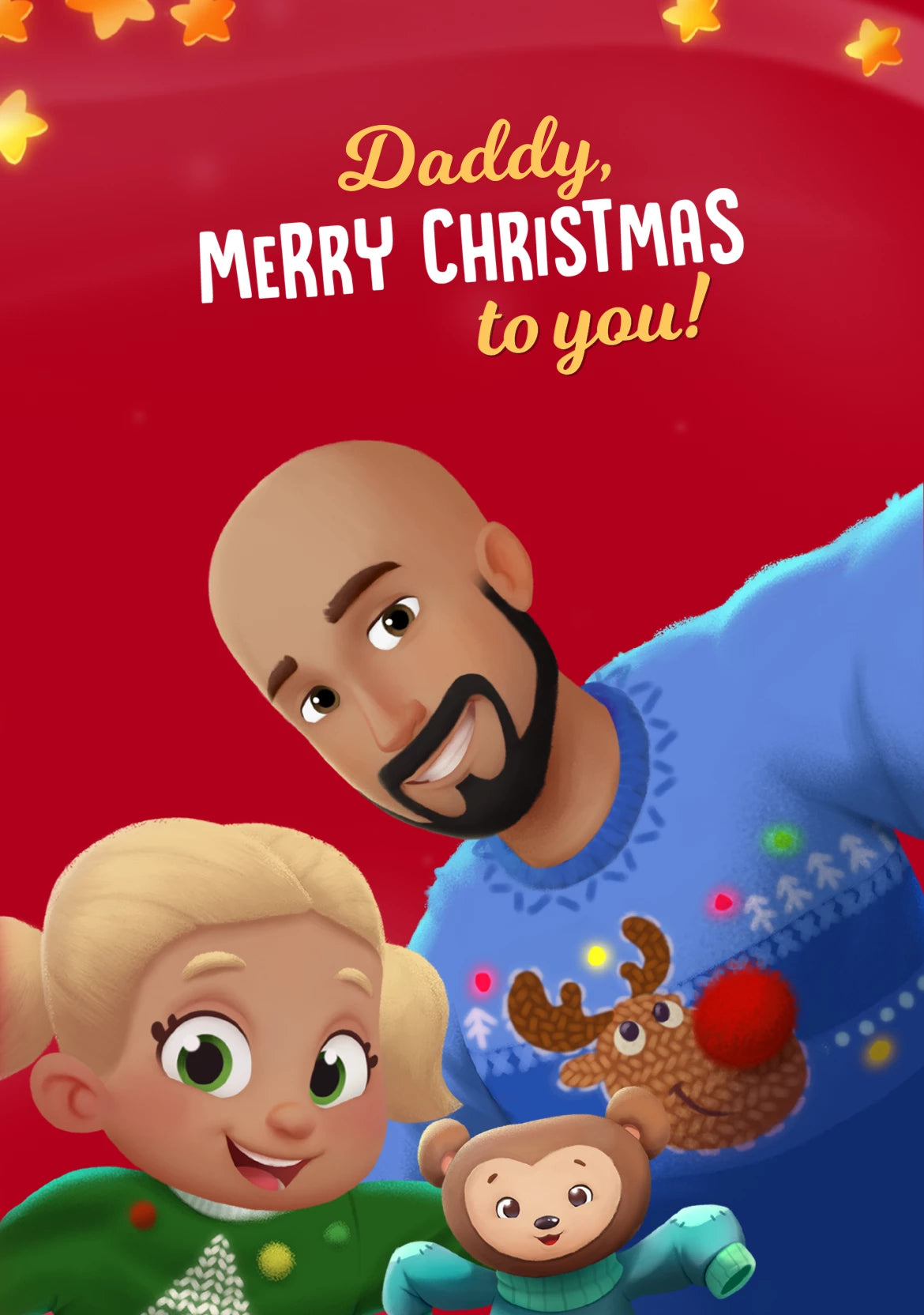 Merry Christmas, Daddy Card - From Girl