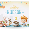 The cover of the personalized birthday book which is the perfect gift for a three-year-old.