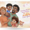 Two grandsons with granny and grandpa on the cover of the best personalized gift idea for grandmother's day.