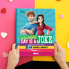Personalized book of funny Valentine's day jokes with a couple personalized on the cover is the best gift for your boyfriend.