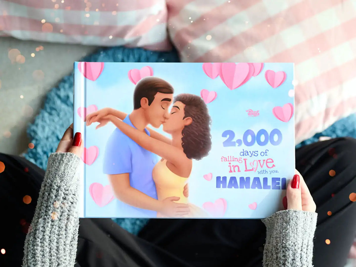 Our new romantic personalized book for couples celebrates your unique love story, calculates the number of days you've been together, and makes the perfect personalized gift for anniversaries, Valentine’s Day, or your partner's special occasion.