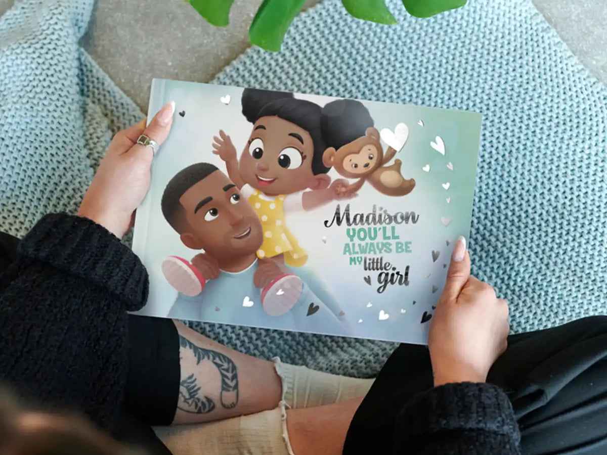 Our new shiny cover of our bestselling personalized book for dad and kid.