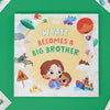 The cover of Hooray Heroes' new personalized book for kids becoming a brother.