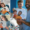 Happy parents with their new personalized book for mom and kid, which is a great gift for Mother's Day.