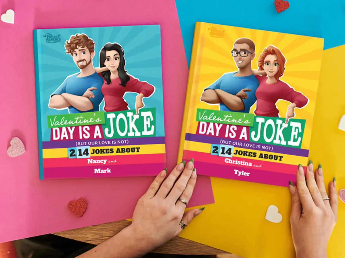 New personalized Valentine's day of jokes is available in two covers.