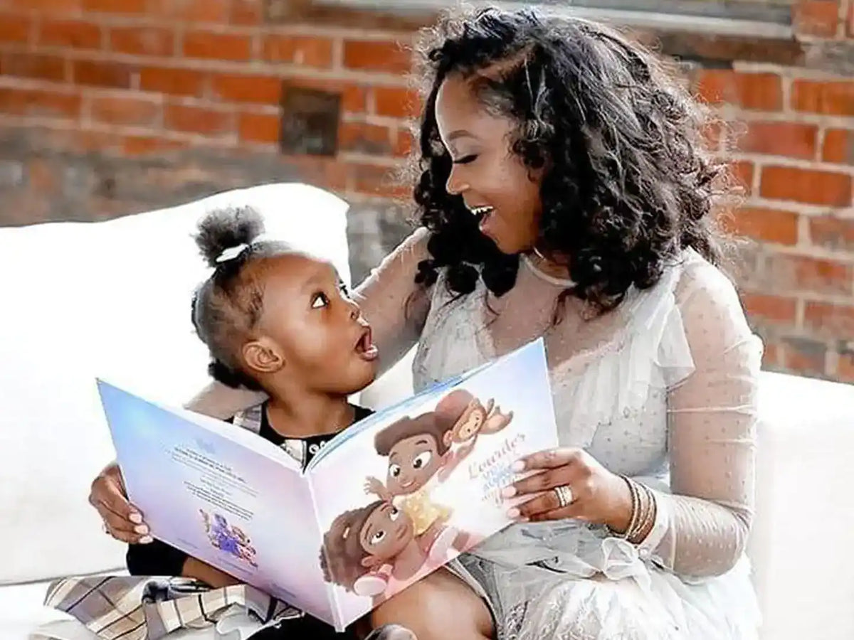 Mom and daughter are surprised to see themselves in this fully customized book for Mother's Day.
