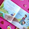 Inside of the personalized book which is the best Valentine's day gift for kids.