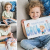 Boy holding the ultimate personalized gift for moms, with 10 beautiful stories inside the book.