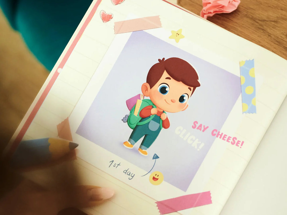 Take a look inside the book Mark goes to school which is a cute personalized gift for kids.