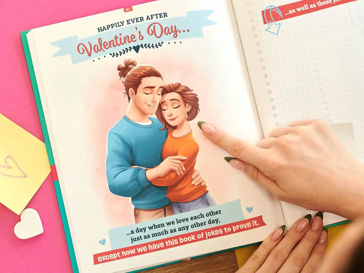 Cute illustration from personalized Valentine's day book for couples which is a great and fun gift for your partner.