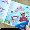 Cute custom illustrations feature the child as the main character as they get ready for bed.