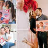Men and women making cute faces while celebrating romantic Valentine's Day with their perfect gift which is a personalized book.