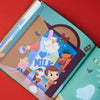 An illustration depicting Santa going trick-or-treating with a little boy that you can personalize.