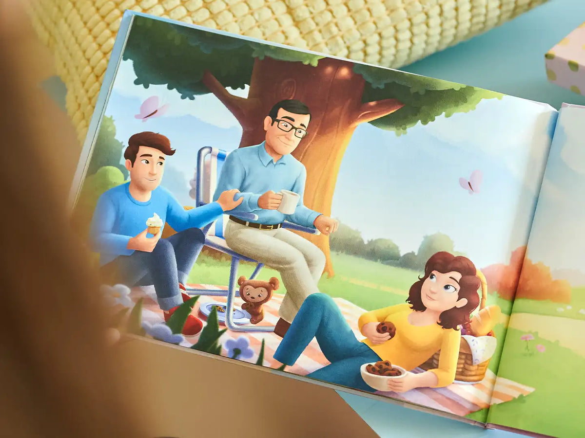 A story from personalized picture book about dad and his kids who are now older which is a great keepsake to have forever.