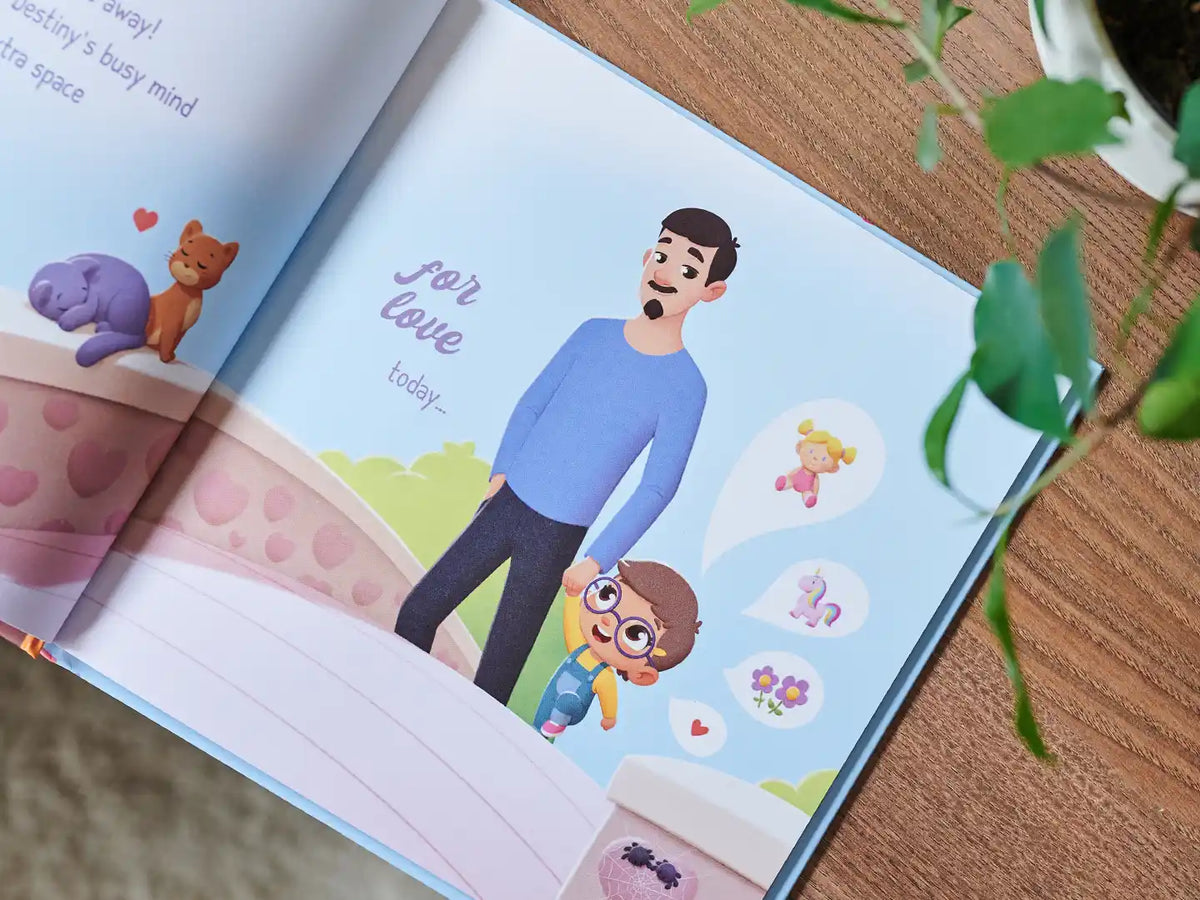 Sweet illustrations from dad and son Valentine's Day book.