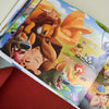 Illustration from the personalized book for families where the family is friends with African animals.