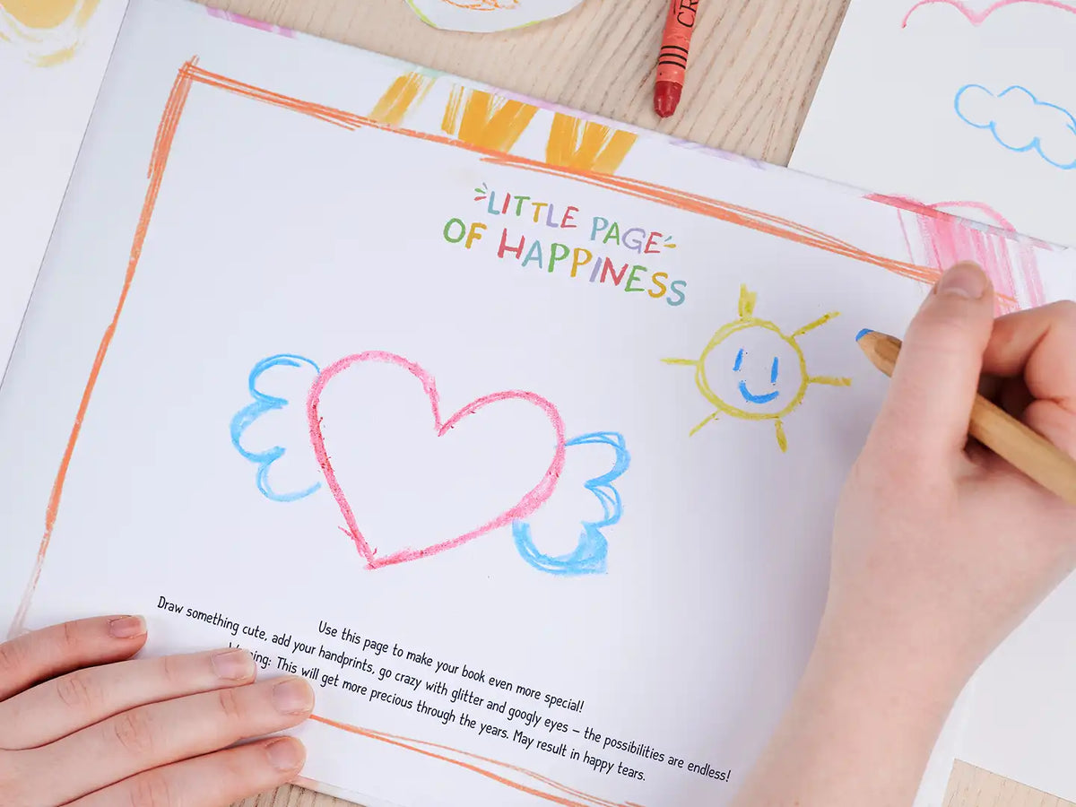 A page in the book where the child can create a drawing just for mom, making this special gift for mom even more personal.