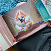 Joyful illustration from a Hooray Heroes custom memorial dog book, celebrating a pup’s playful spirit through a personalized story.