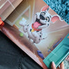 Illustration from the custom dog book showing a pup running joyfully toward their owner—an unforgettable gift for animal lovers.