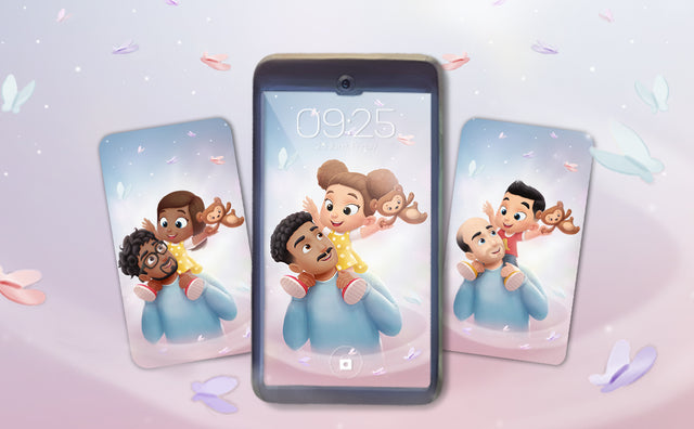 Free Personalized Dad & Kiddo Mobile Wallpaper