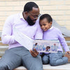 Father and son imagine what the future holds in this imaginative custom book of professions.