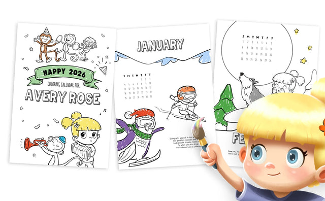 Free Coloring Calendar for your Little Hero