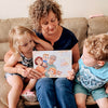 The perfect gift idea for Grandma and Grandpa, a customized book for granny, grandpa, and two grandkids.