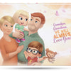 The perfect gift idea for Grandma and Grandpa, a customized book for granny, grandpa, and two grandkids.