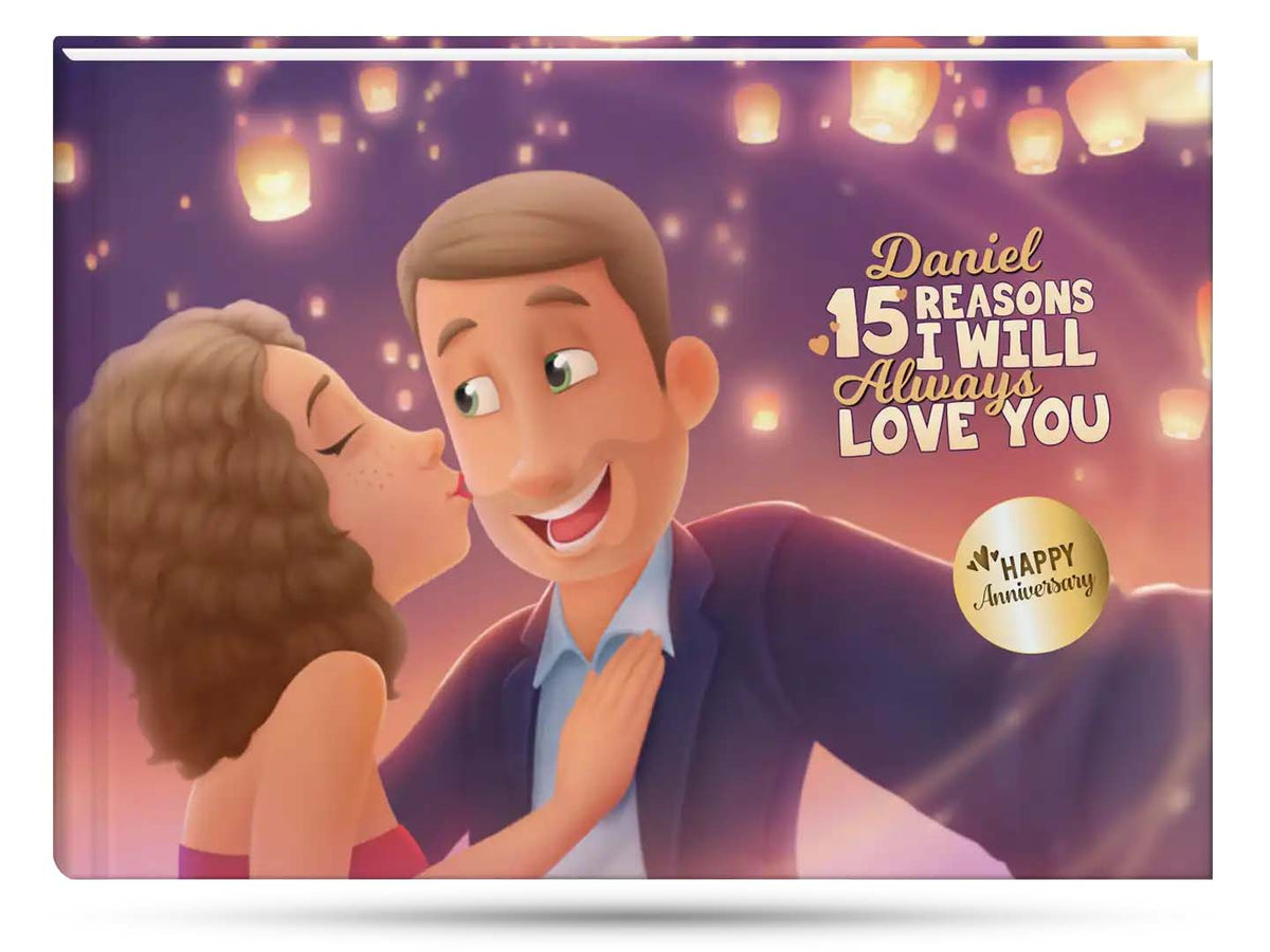 best gift for boyfriend or husband to celebrate anniversary - customized love book for couples