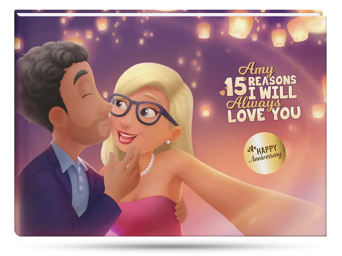 best gift for girlfriend or wife to celebrate anniversary - personalized lovebook for couples
