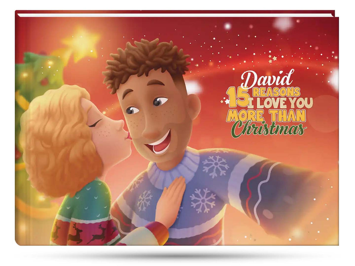 best diy christmas gift for boyfriend or husband - a premium edition xmas themed custom lovebook