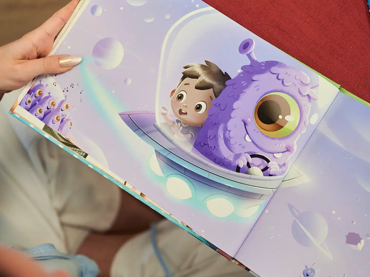 One of the illustrations of the personalized birthday book for kids fourth birthday.