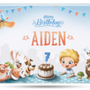 The cover of the personalized birthday book which is the perfect gift for a seven-year-old.