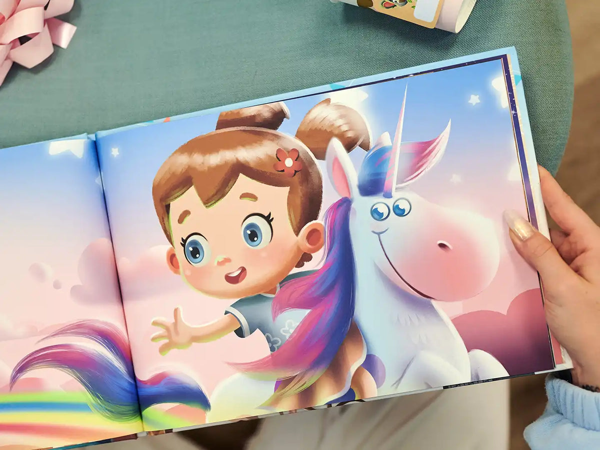 One of the illustrations of the personalized birthday book for kids 9th birthday.