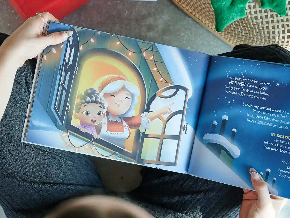 An illustration from personalized Christmas book which is a great gift for kids of all ages.