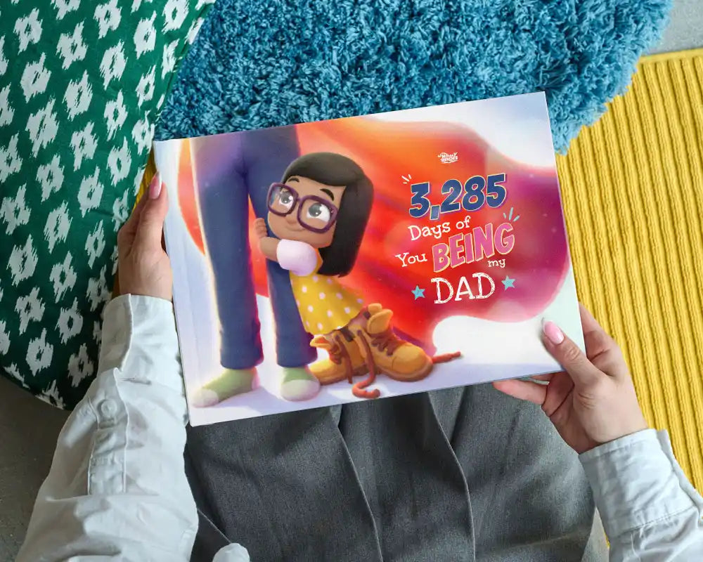 Our 3,285 Days of You Being My Dad personalized book is a heartfelt keepsake for fathers and daughters, packed with shared memories.