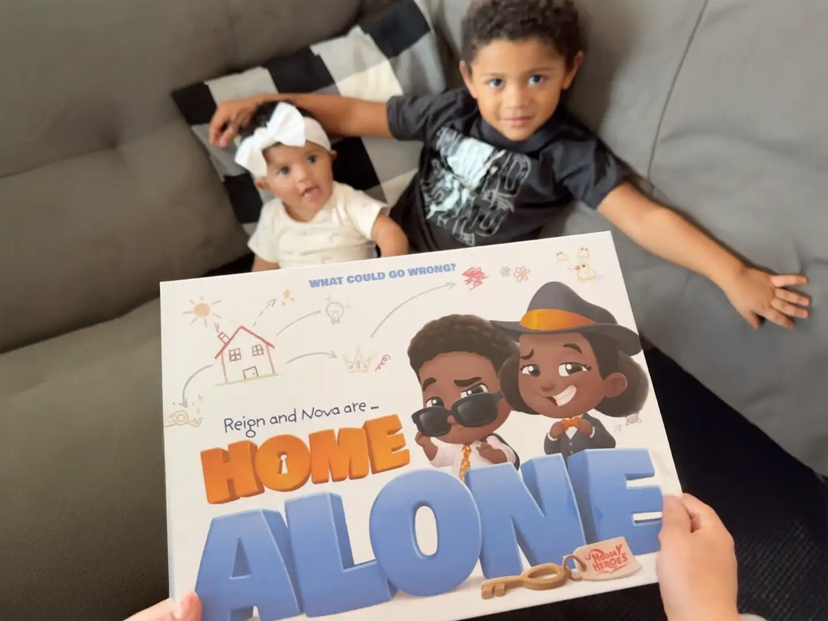 A new personalized Home Alone book for siblings from Hooray Heroes