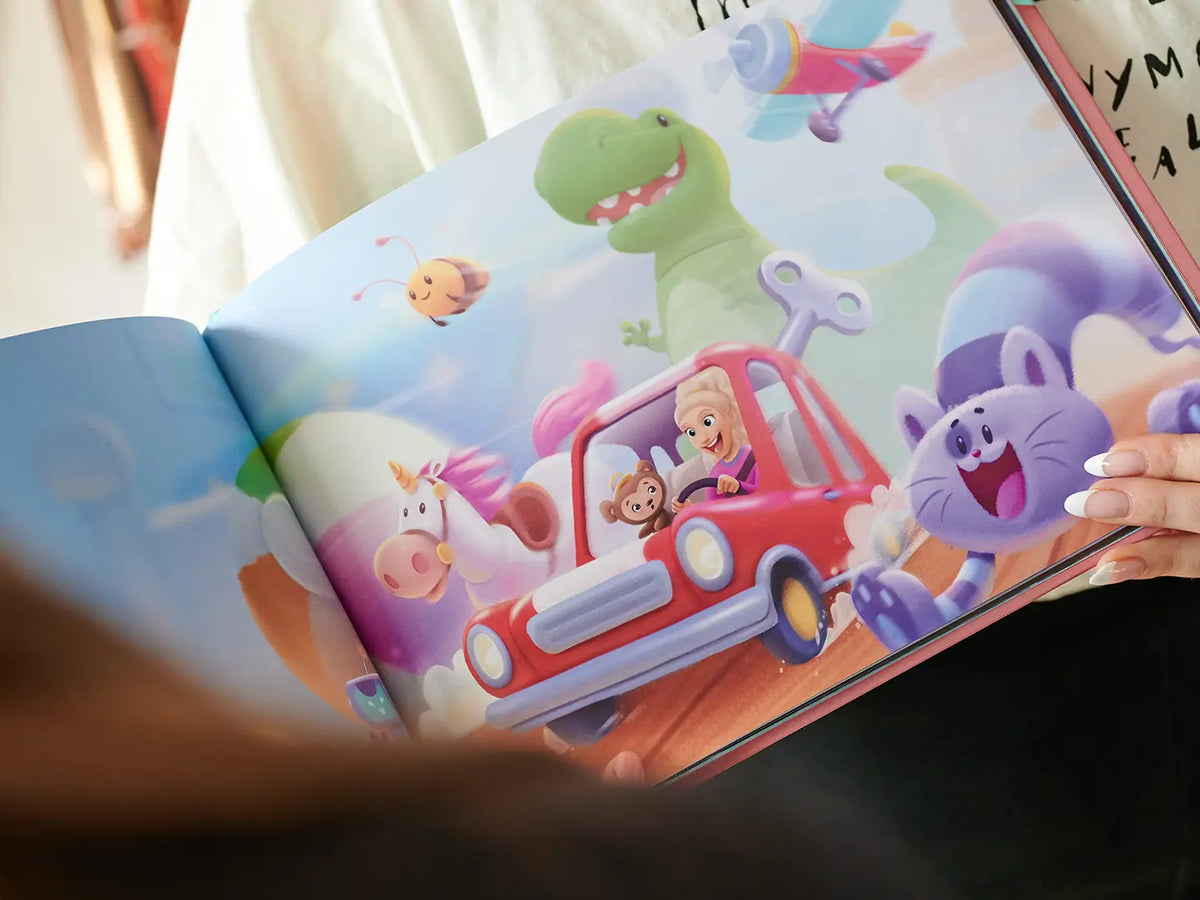 A vibrant illustration from a personalized book which is a great gift for your friend.