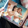 A fun scene from a personalized couple book with dog – romantic and playful custom book for couples and pet parents.